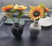 Natural Marble Light Luxury Floral Vases for Chinese Style Home Decor