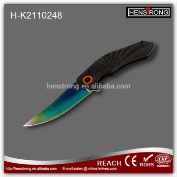 2017 New Design Yangjiang Folding Knife Survival Knife Blade Titanium Blade