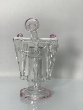 Pink Robot Recycler Glass Water Pipe Bongs