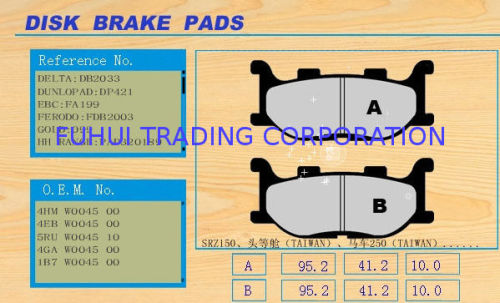 Size 41.2 Waterproof Steel Motorcycle Disk Brake Pads Srz150 / Tdc / Mc250