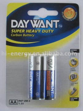 Super heavy duty Metal Jacket aa carbon 1.5v um3 battery aa size battery