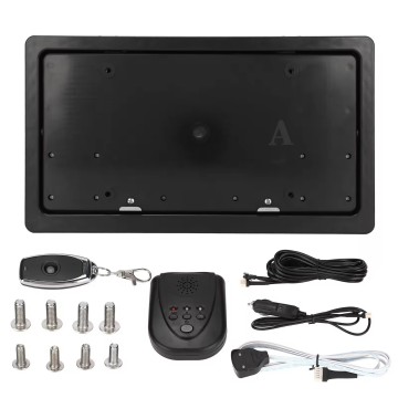 Electric License Plate Frame with Remote Control: USA Reversible Car Plate Holder