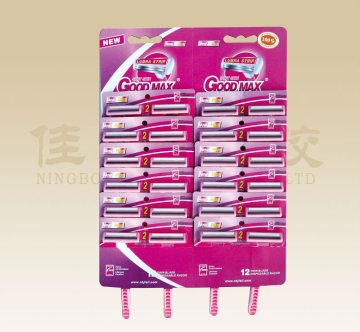Good Quality Hanging card Twin disposable shaving razor Blades