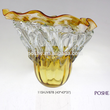 Popular price wholesale blown art clear handmade blown glass sculpture