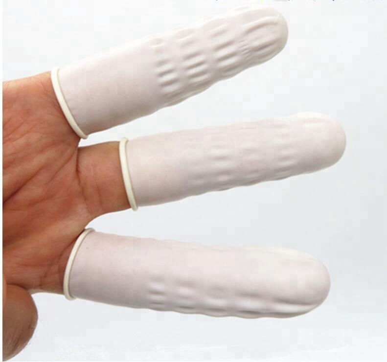 Yaba White Eyebrow Gloves Disposable Latex Rubber Finger Gloves