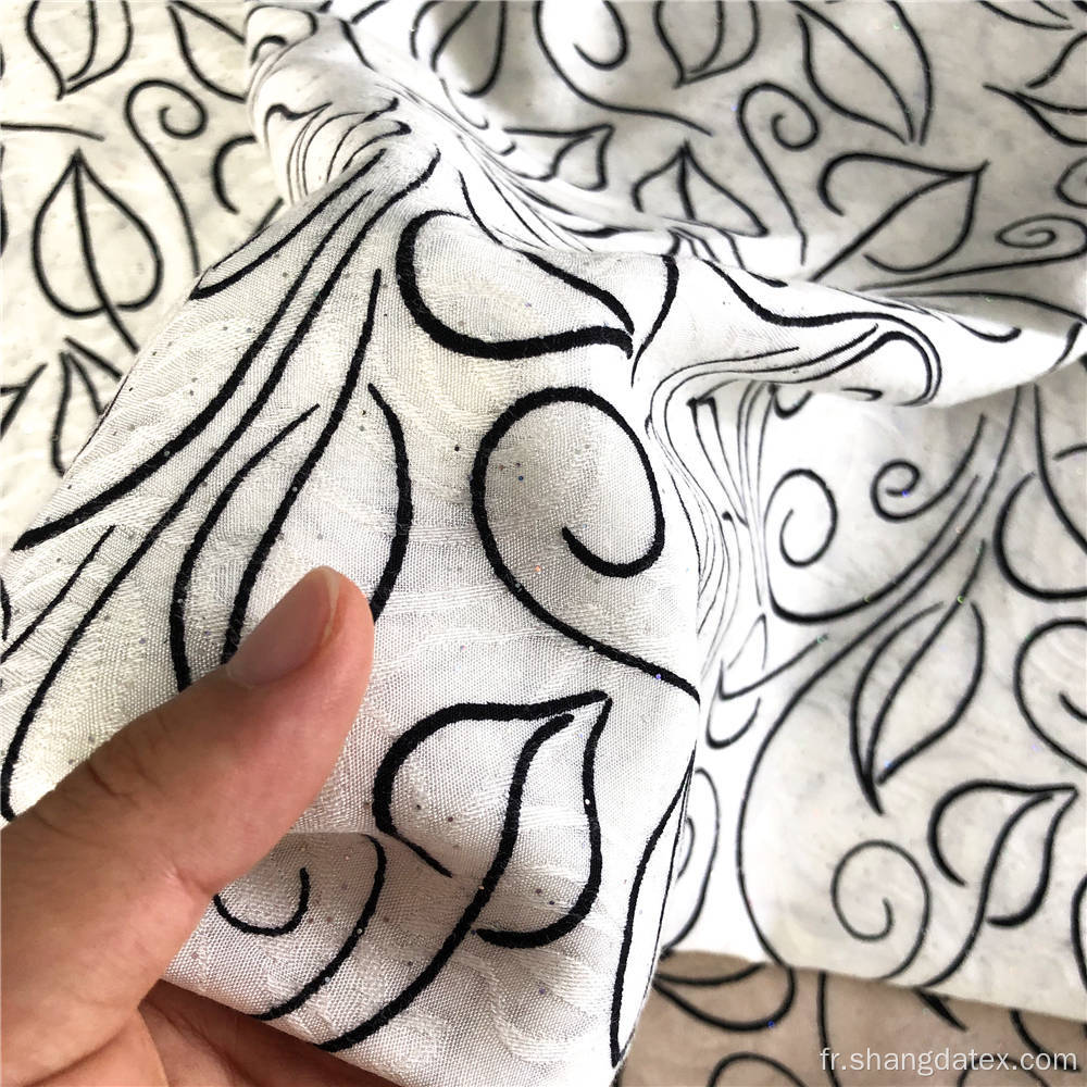 Rayon Jacquard Imprimé Avec Feuille