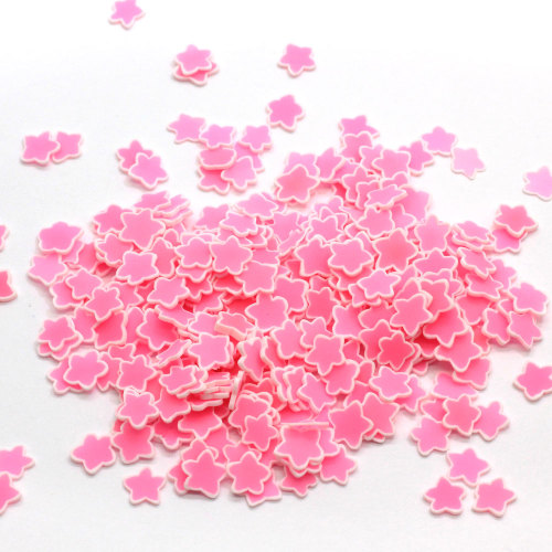 Großhandel Mini Pink Star Weiche Polymer Clay Scheiben 5mm 500g / Beutel Kawaii Telefon Fall Füllstoffe Nagel Aufkleber Perle