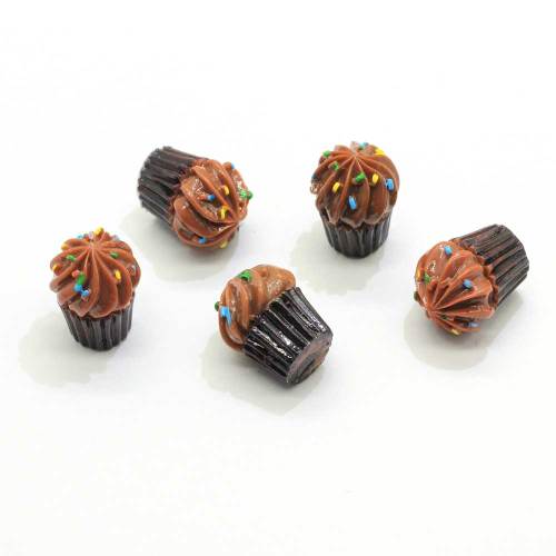 18mm Mix DIY 3D Harz Schokolade Cupcake Charms Simuliertes Essen Kawaii Craft Jewelry Making Ornament Decoration