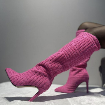 2024 New Overknee Long Boots: Pointed Toe Thin Heel High Heel Fashion Boots for Women in Europe and America