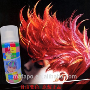 Green hair coloring temporary hair dye spray