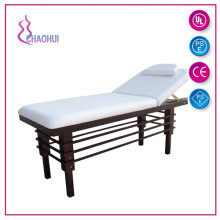 Wood facial bed used in beauty salon