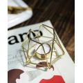 Gold Geometric Metal Tealight Candle Holders