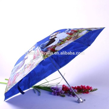 Photo silk printing 3 fold umbrella customize umbrella