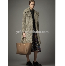 YR513 Long Fur Coat Wholesale Real Curly Lamb Fur Coat