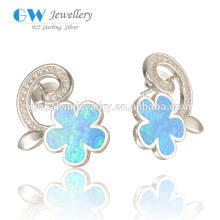 Hot Sale Flower Opal Silver Earring Handmade Women 925 Silver Earrings
