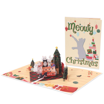 Christmas Cats Pop up Greeting Card