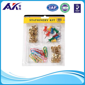 Colorful Plastic Push Pin and Paper Clip Kit