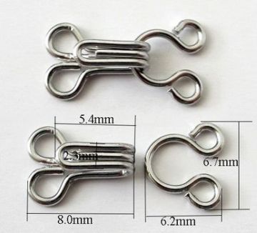 Fashion Lingerie Hooks and Eyes, Collar Hooks with Silver Color