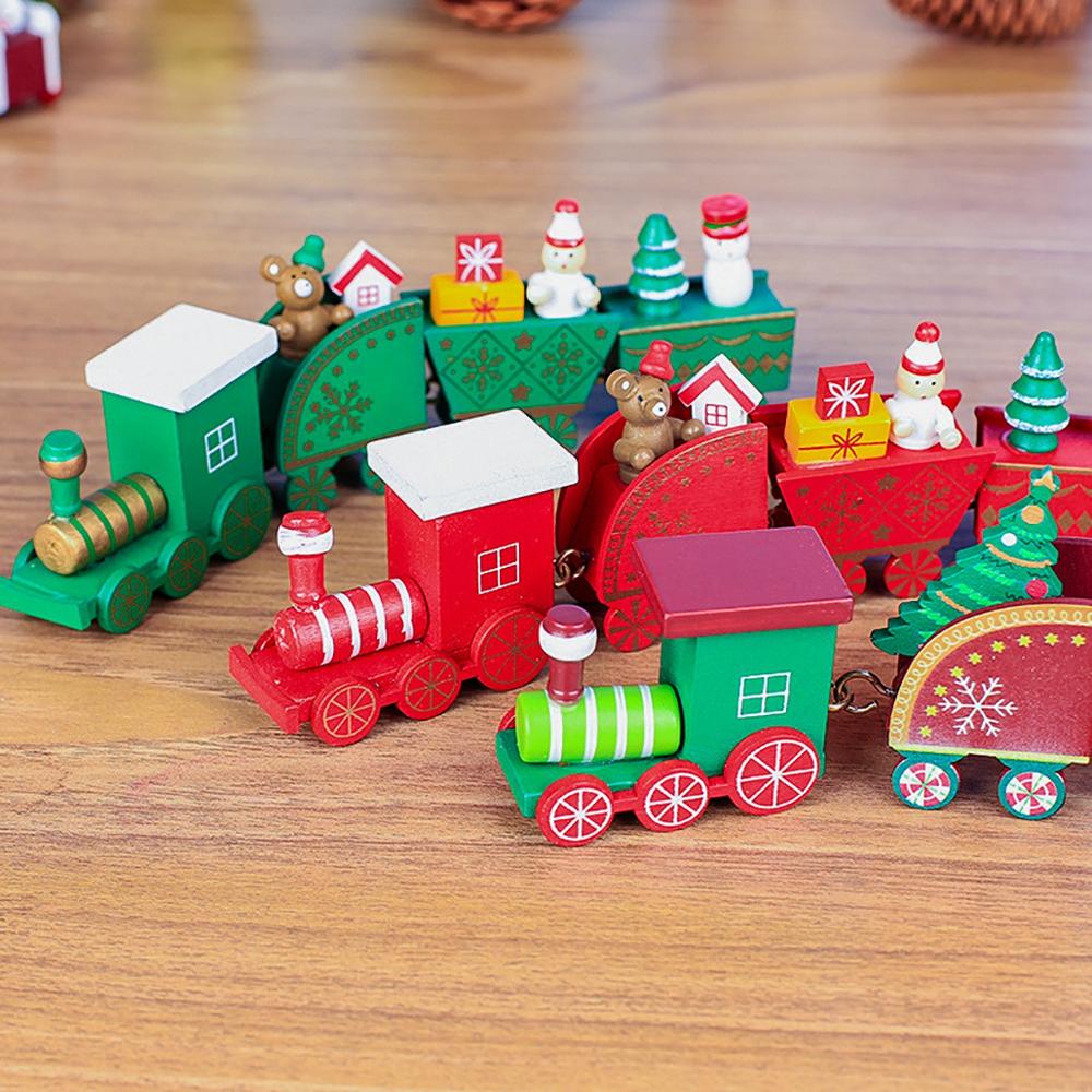 Merry Christmas Wooden Train Ornament Christmas Decoration For Home Santa Claus Gift Natal Navidad Noel 2022 New Year Xmas Decor