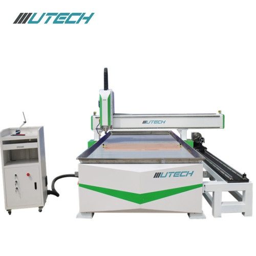 mdf door cnc making machine with rotating shaft