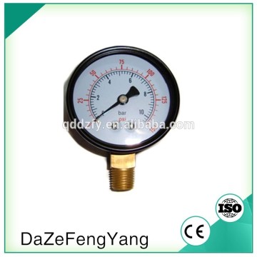 cheap black steel case water pressure gauge