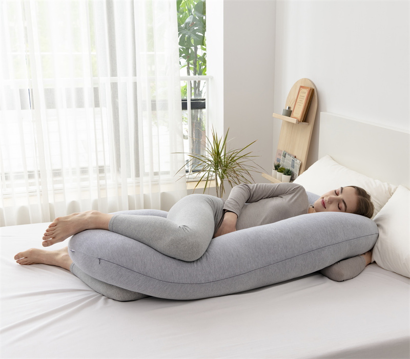 Almohada de embarazo lavable en forma de cuerpo de maternidad