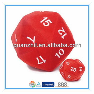 20 sided red fuzzy plush dice 16"