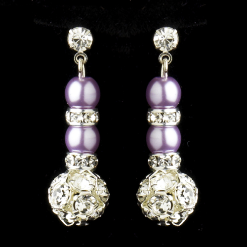 Silver Cloud Lilac Pearl Drop Earring Bridal Jewelry Earring
