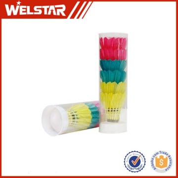 Hot sale cheap durable colorful water duck feather Badminton shuttlecocks