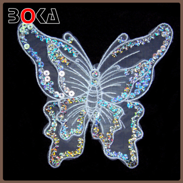 embroidered colorful sequin butterfly applique sequined butterfly applique