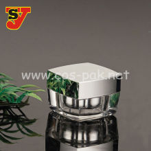 Acrylic Cream Jar With Shiny Silver ABS Cap