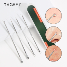 Personalized Facial Care: 4-Piece Stainless Steel Acne Needle Set with Box