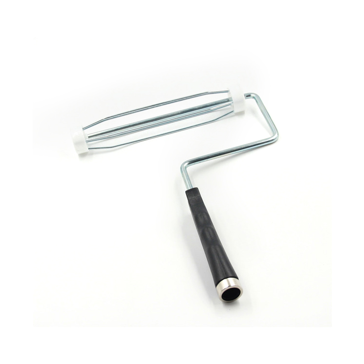 Heavy duty wire cage style 8mm shaft Zinc/Chrome plated plastic handle Painting roller frame