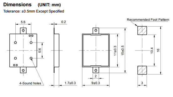 11mm SMT buzzer