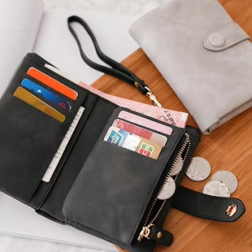 Korean Style Fashion Zipper Ladies Wallet - Multifunctional Three-Fold Card Slot Wallet