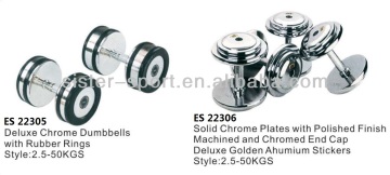 Deluxe Chrome Dumbbells with Rubber Rings