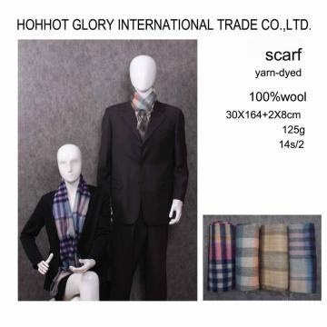 Wool and cashmere yarn-dyed scarves