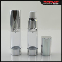 cosmetic airless pump bottle silver cap cosmetics bottle