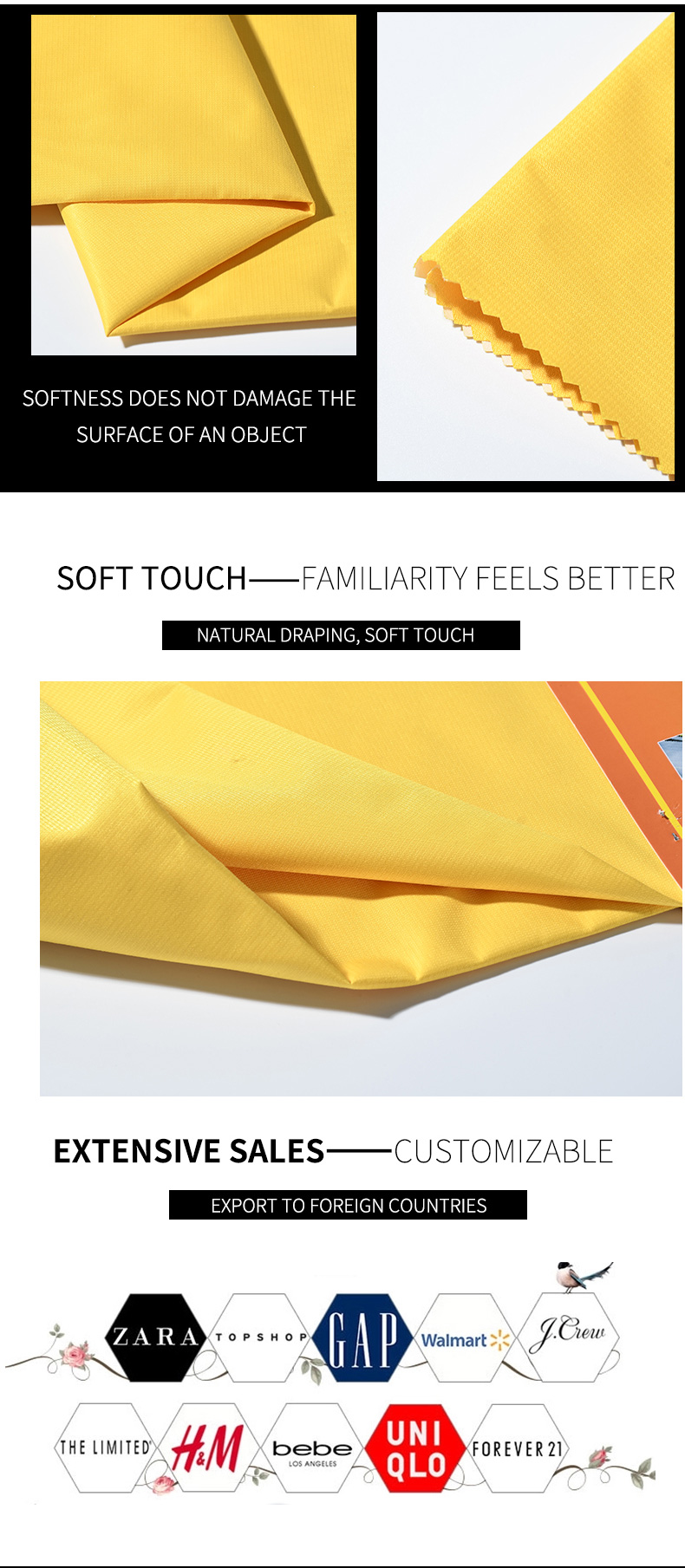 240T Tusslon jacquard goose yellow fabric