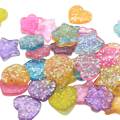 Mieszana żywica Bling Glitter Heart Star Flower Cabochon Flatback rękodzieło dekoracyjne ozdoby do scrapbookingu akcesoria do majsterkowania