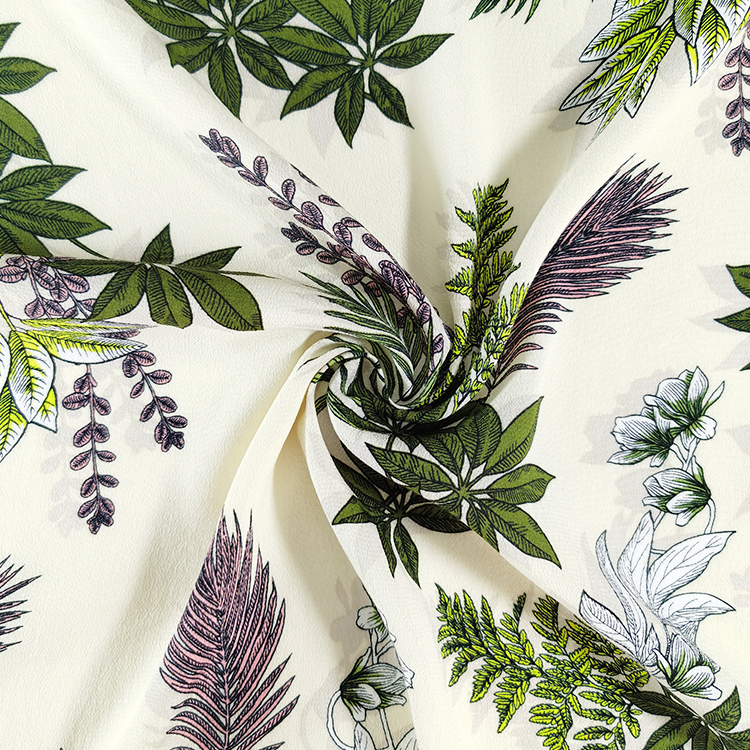 Thiết kế tùy chỉnh chất lượng cao dệt rêu crepe viscose hoa rayon in tùy chỉnh, vải áo choàng vải
