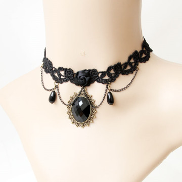 MYLOVE black necklace jewelries lace design MLJL91