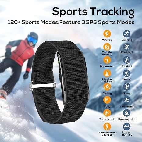 Smart Health Bracelet, Fitness Tracker | Heart Rate & Sleep, 5ATM Waterproof, Multi Sport Modes, Auto Monitor, Free App