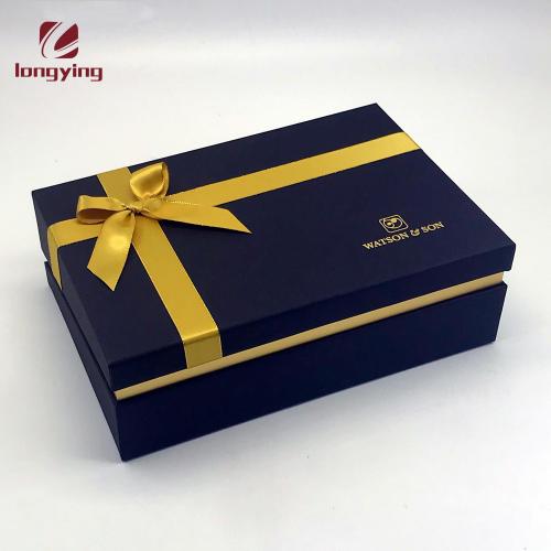 High grade promotional wholesale cardboard gift boxes,handmade business gift packing box with ribbon
