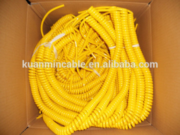 Elastic 4 cores PU sheath spiral power cord