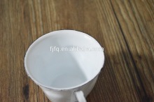 White Promotion Enamel Mug Travel Mug with handle