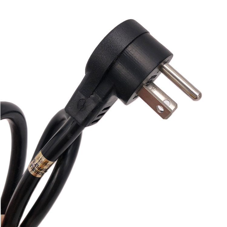 90 degree Angled NEMA 7-15P plug Industrial Power cord 15Amp customizable