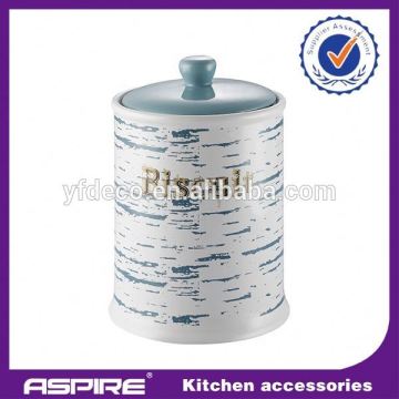 Ceramic kitchenware round canister jar cookie