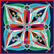 Silk Digital Print Foulard Kerchief Fully Colored