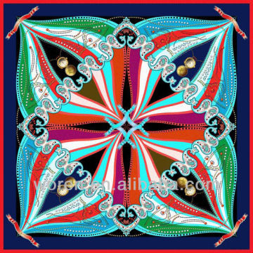 Silk Digital Print Foulard Kerchief Fully Colored